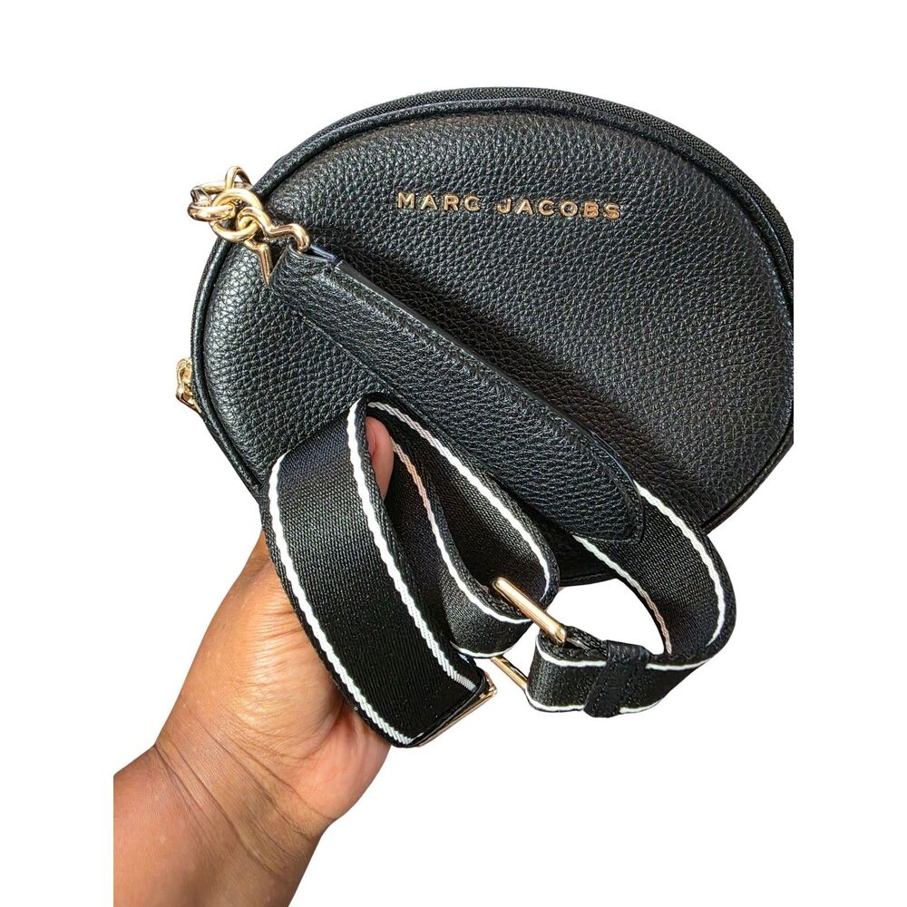 Marc Jacobs The Rewind Oval Crossbody Bag Black Pebbled Leather - Picture 2 of 4